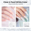 Picture of MIZHSE Solid Builder Gel for Nails Kit: 2PCS 30g Pearl White & Clear Hard Gel for Nails 3D Nail Gel with Nail Forms 3D Silicone Mold Soak off U V LED Nail Builder Gel for Nail Extension Nail Art