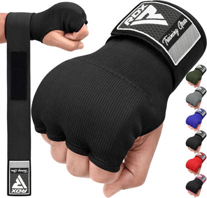 Picture of RDX Training Boxing Inner Gloves Hand Wraps MMA Fist Protector Bandages Mitts, Medium, Black