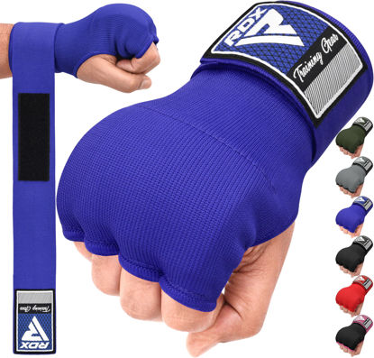 Picture of RDX Gel Boxing Hand Wraps Inner Gloves Men Women, Quick 75cm Long Wrist Straps, Elasticated Padded Fist Under Mitts Protection, Muay Thai MMA Kickboxing Martial Arts Punching Training Bandages
