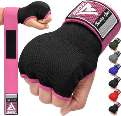 Picture of RDX Gel Boxing Hand Wraps Inner Gloves Men Women, Quick 75cm Long Wrist Straps, Elasticated Padded Fist Under Mitts Protection, Muay Thai MMA Kickboxing Martial Arts Punching Training Bandages
