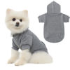 Picture of Basic Dog Hoodie - Soft and Warm Dog Hoodie Sweater with Leash Hole and Pocket, Dog Winter Coat, Cold Weather Clothes for XS-XXL Dogs Grey