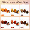 Picture of GAOY Jelly Brown Gel Nail Polish Set, 6 Transparent Colors Dark Red Orange Pumpkin Soak Off Gel Polish Kit for Salon and Nail Art DIY at Home