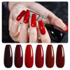 Picture of GAOY Burgundy Red Gel Nail Polish Set of 6 Colors Including Black Glitter Red Gel Polish Kit U V LED Soak Off Nail Polish Home DIY Manicure Nail Salon Varnish