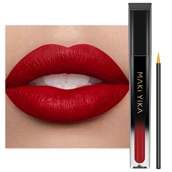 Picture of MAKI YIKA Red Lipstick Matte for Women, Long Lasting Lipsticks No Transfer, SuperStay Smudgeproof Lipstick Quick Dry, Vegan & Cruelty-Free |MVP-RED