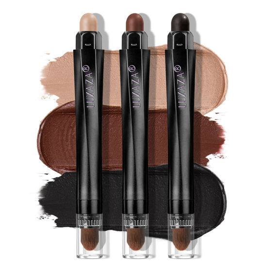 Picture of LUXAZA PRO Classic 3PCS Neutral Eyeshadow Stick Makeup Set, Matte Cream Eye Shadow Eyeliner Brightener Pencil Crayon - I2