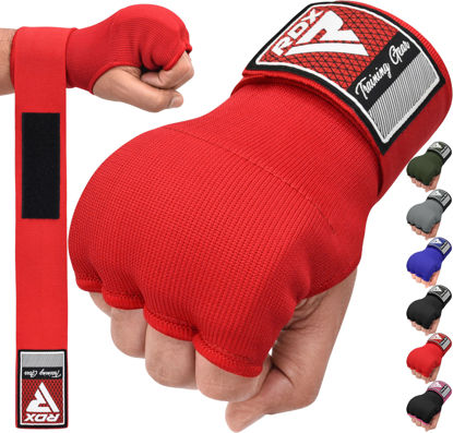 Picture of RDX Gel Boxing Hand Wraps Inner Gloves Men Women, Quick 75cm Long Wrist Straps, Elasticated Padded Fist Under Mitts Protection, Muay Thai MMA kickboxing Martial Arts Punching Training Bandages
