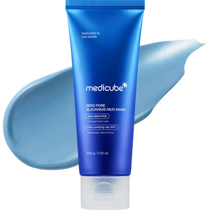 Picture of Medicube Zero Pore Blackhead Mud Facial Mask - Skin Cooling & Tightening - 3 Minute Quick Dry Pore Care Formula with AHA, BHA, PHA, and Pore-Purifying Clay - Korean Face Mask 3.52 oz