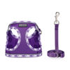 Picture of Mercano Soft Mesh Dog Harness and Leash Set, No-Chock Step-in Reflective Breathable Lightweight Easy Walk Vest Harnesses with Safety Buckle for Small Medium Dogs, Cats (L, Purple)