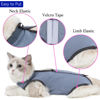 Picture of kzrfojy Cat Surgery Recovery Suit Cat Onesie for Cats After Surgery Spay Surgical Abdominal Wound Skin Diseases E-Collar Alternative Wear (Grey-Blue-L)