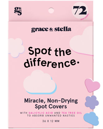 Picture of grace & stella Pimple Patches For Face (Multishape, 72 Count) - Hydrocolloid Acne Patches for Face - Dermatologist Tested, Vegan, Cruelty-Free Zit Patches for Face, Blemish Patches, Pimple Stickers