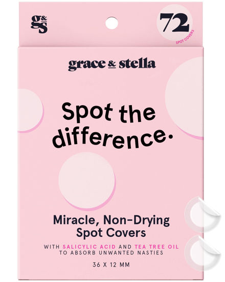 Picture of grace & stella Pimple Patches For Face (Round, 72 Count) - Hydrocolloid Acne Patches for Face - Dermatologist Tested, Vegan, Cruelty-Free Zit Patches for Face, Blemish Patches, Pimple Stickers