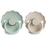 Picture of FRIGG Daisy Natural Rubber Baby Pacifier | Made in Denmark | BPA-Free (Seafoam/Cream, 6-18 Months) 2-Pack