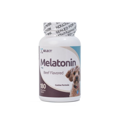 Picture of K9 Select Melatonin for Dogs, 1 mg - 180 Beef Flavored Chewable Tablets - Dog Melatonin for Smaller Breeds - Gentle Well-Being Enhancer - Healthy, Tasty Dog Treats That Promote Overall Health