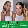 Picture of GranNaturals Boar Bristle Slick Back Hair Brush for Sleek Ponytail Bun & Smoothing Baby Hairs, Flyaways, Edge Control - Backcombing & Teasing Hairbrush with Wide Rat Tail for Sectioning & Parting