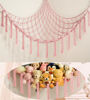 Picture of mirolam Stuffed Animal Storage Hammock Net - Toy Hammock Net for Stuffed Animals Corner - Hanging Stuff Animal Organizer Holder Large Pink Baby Nursery Room Decor