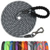 Picture of NTR Heavy Duty Dog Leash, 15FT Training Leash with Swivel Lockable Hook, Padded Handle and Highly Reflective Threads, Dog Lead for Walking, Hunting, Camping, Backyard for Small Medium Large Dog Grey