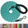 Picture of NTR 15FT Training Leash for Dog,Reflective Nylon Rope Leash with Swivel Lockable Hook and Comfortable Handle,Puppy Leash Lead for Small Medium Large Dogs Training,Playing,Camping,or Backyard, Teal