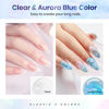 Picture of MIZHSE 2PCS Solid Builder Gel for Nails Kit: 30g/1oz Clear & Aurora Hard Gel for Nails 3D Nail Gel with Nail Forms 3D Silicone Mold Soak off U V Nail Builder Gel for Nail Extension 3D Nail Art Women