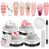 Picture of MIZHSE Solid Builder Gel, Nail Sculpture Gel Non-Sticky 4 Colors Nude Clear White Pink Hard Builder Gel Nails UV LED Nail Extension Gel For Nail Salon Home Manicure