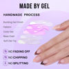 Picture of Almond Press On Nails - BTArtbox French Tip Press On Nails, Supremely Fit & Natural Glue On Nails with Nail Glue, Reusable Stick On Nails in 16 Sizes - 30 Fall Soft Gel Fake Nails Kit, Morning Coffee