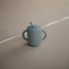 Picture of mushie 100% Silicone Training Cup & Straw for Toddlers | 6 Months+ (Powder Blue)