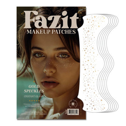 Picture of Fazit Makeup Patches - Gold - Face Glitter Makeup Speckles - Glow Up Makeup Patches - Face Glitter Speckles Patches - Cute Glitter Makeup Accessories for Women - Cosmetic Glitter for Face - 6 Count