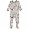 Picture of Gerber Baby Boys' 2-Pack Footed Pajamas, Bear Green Stripes White, 2T