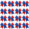 Picture of 16PCS 8" Large Cheer Hair Bows Ponytail Holder Elastic Band Handmade for Cheerleading Teen Girls College Sports (Royal blue/Red, 16 Count (Pack of 1))