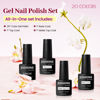 Picture of JODSONE 23 PCS Gel Polish Kit Colorful Fashion Classic Nail Gel Set 3 Bottles of Base Coat Matte and Glossy Top Coat
