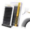 Picture of NAGARAKU W Shape Eyelash Extension 4D VolumeCluster Premade Fans Eye Lashes Faux Mink Matte Black Easy Fanning False Eyelashes (0.07mm L Curl 8-15mm Mix)