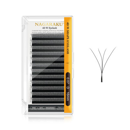 Picture of NAGARAKU W Eyelash Extension 4D Volume Premade 0.07mm D curl 16mm Faux Mink Matte Black Cluster Easy Fanning yy Eye Lashes