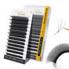 Picture of NAGARAKU W Shape Eyelash Extension 4D VolumeCluster Premade Fans Eye Lashes Faux Mink Matte Black Easy Fanning False Eyelashes (0.10mm C Curl 8-15mm Mix)