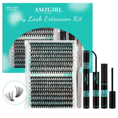 Picture of Lash Extension Kit 320Pcs,DIY Individual Lashes Clusters Kit,Lash Bond And Seal,Lash Remover For Eyelashes Extensions,Lash Applicator Tool For False Eyelash Cluster Kit At Home(3040D,D-Mix9-16mm Kit)