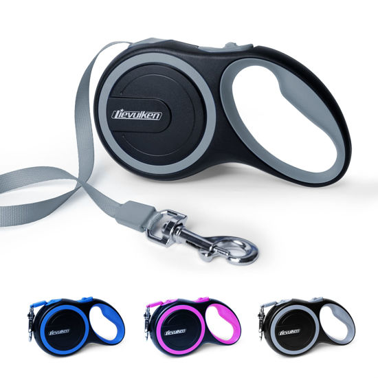 Picture of LIEVUIKEN 16 FT Retractable Dog Leash with No Tangle for Dog up to 44lbs, One-Handed Brake, with Non-Slip Handle, Strong Nylon Tape for Small and Medium Dogs