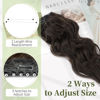 Picture of KooKaStyle Invisible Wire Hair Extensions with Transparent Headband Adjustable Size 4 Secure Clips Long Wavy Secret Wire Hairpiece Dark Brown/6# 16 Inch for Women