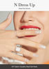 Picture of ohora Semi Cured Gel Nail Strips (N Dress Up) - White, Patterned, Works with Any UV/LED Nail Lamps, Salon-Quality, Long Lasting, Easy to Apply & Remove - Includes 2 Prep Pads, Nail File & Wooden Stick