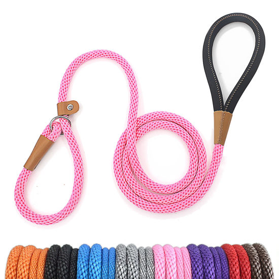 Picture of lynxking 8 FT Dog Leash Slip Lead 2 Pack Strong Heavy Duty Braided Dog Training Leash No Pull Training Lead Leashes for Medium Large and Small Dogs