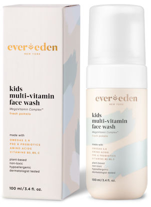 Picture of Evereden Kids Face Wash - 3.4 fl oz, Plant Based and Gentle Skin Care, Fresh Pomelo Scent, Gentle Foaming Cleanser, Non-Toxic and Hypoallergenic