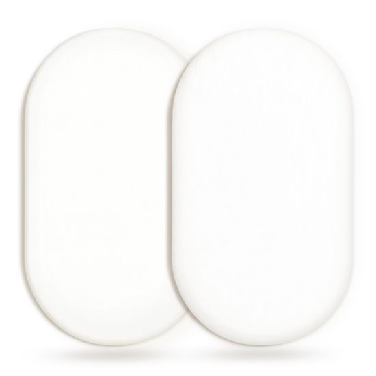 Picture of GRSSDER Stretchy Ultra Soft Fitted Bassinet Sheet 2 Pack, Universal Fit for Bassinets Baby Cradle Moses Basket Oval Rectangle Mattress Safe and Snug, Jersey Bassinet Sheets for Girls, White