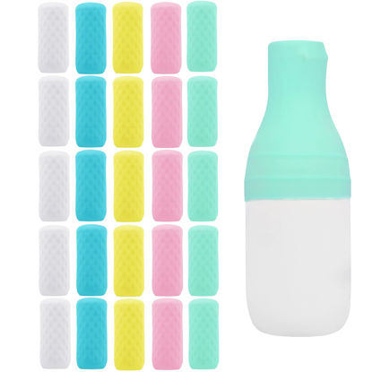 Picture of FOROUME 25 Pack Travel Essentials Silicone Bottle Covers, Cruise Ship Essentials, Travel Accessories Luggage for Women Men, Elastic Sleeves for Leak Proofing, Fit Most Travel Size Bottles Toiletries