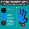 Picture of Maxpower Planet Pet Grooming Brush and 2X Grooming Gloves Combo - Double Sided Dematting, Deshedding Undercoat Rake for Dogs and Cats - Reduce Shedding Easily - Blue