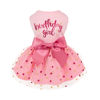 Picture of Fitwarm Birthday Girl Dog Tulle Dress, Dog Clothes for Small Dogs Girl, Cat Apparel, Pink, XX-Small