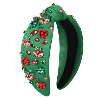 Picture of MOLOCH Christmas Headband for Women Christmas Tree Bow Snowflake Knotted Headband Jeweled Crystal Xmas Headband Christmas Decorations Gifts
