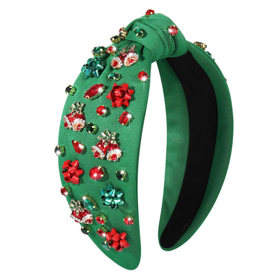 Picture of MOLOCH Christmas Headband for Women Christmas Tree Bow Snowflake Knotted Headband Jeweled Crystal Xmas Headband Christmas Decorations Gifts