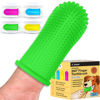 Picture of Jasper Dog Toothbrush, 360-Degree Silicone Dog Finger Toothbrush with Storage Cases, Dog Tooth Brushing Kit, Dog Teeth Cleaning Kit for Medium and Large Dogs, Use with Dog Toothpaste, 4 Pack Neon