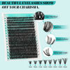 Picture of Lash Extension Kit 320Pcs,DIY Individual Lashes Clusters Kit,Lash Bond And Seal,Lash Remover For Eyelashes Extensions,Lash Applicator Tool For False Eyelash Cluster Kit At Home(50D,D-Mix9-16mm Kit)