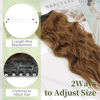 Picture of KooKaStyle Invisible Wire Hair Extensions with Transparent Wire Headband Adjustable Size 4 Secure Clips Long Wavy Hairpiece 20 Inch COCOA# for Women