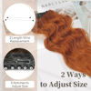 Picture of KooKaStyle Invisible Wire Hair Extensions with Transparent Headband Adjustable Size 4 Secure Clips Long Wavy Secret Wire Hairpiece for Women（Copper Red 20 Inch ）
