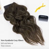 Picture of KooKaStyle Invisible Wire Hair Extensions with Transparent Headband Adjustable Size 4 Secure Clips Long Wavy Secret Wire Hairpiece 16 Inch Dark Walnut Brown for Women