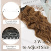 Picture of KooKaStyle Invisible Wire Hair Extensions with Transparent Wire Headband Adjustable Size 4 Secure Clips Long Wavy Hairpiece 16 Inch COCOA# for Women